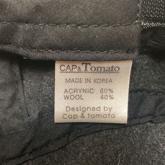 🟢3 for $20——CAP & Tomato wool blend flat top hat baseball hat gray with inset - Picture 6 of 9